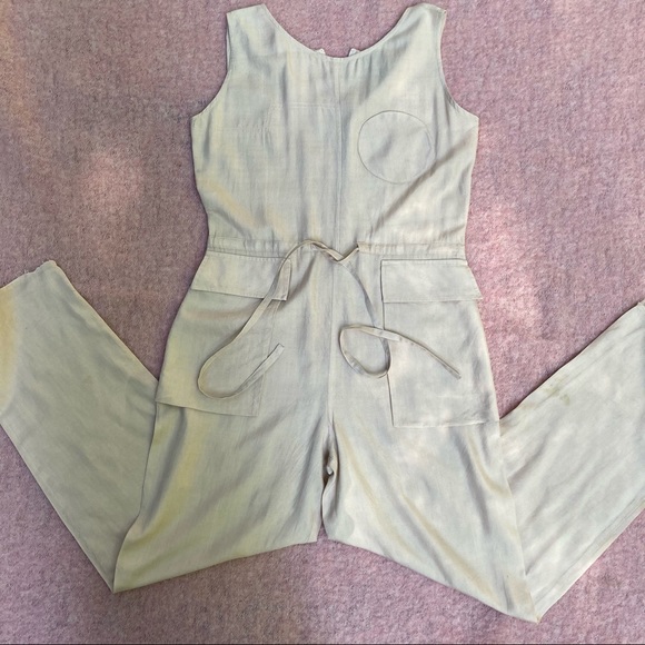 Samantha Pleet Silk Moonrise Playsuit in Light Pink/Peach - Picture 5 of 5